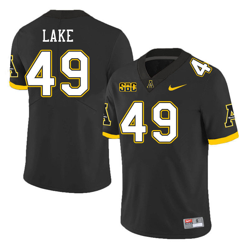 Men #49 Mitchell Lake Appalachian State Mountaineers College Football Jerseys Stitched Sale-Black